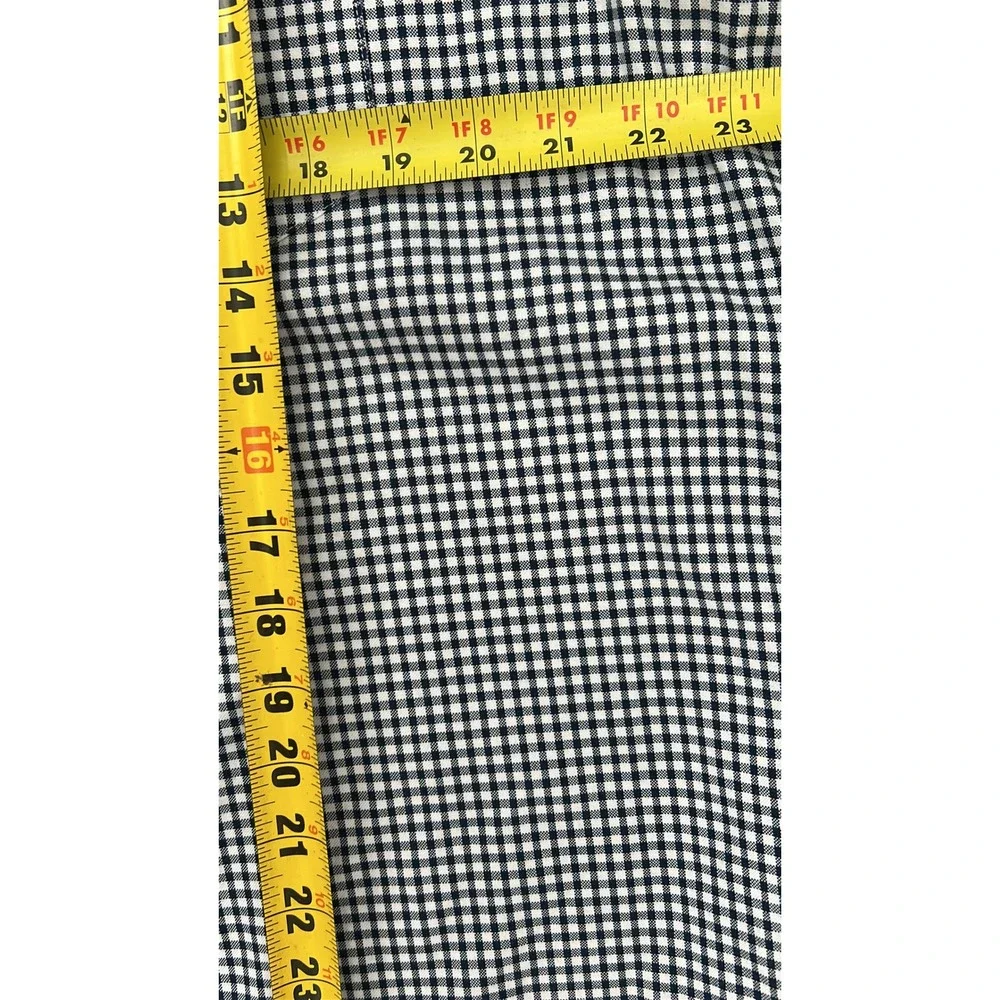 Banana Republic Mens XL Untucked Fit Oxford Shirt Navy Blue Gingham Check Cotton